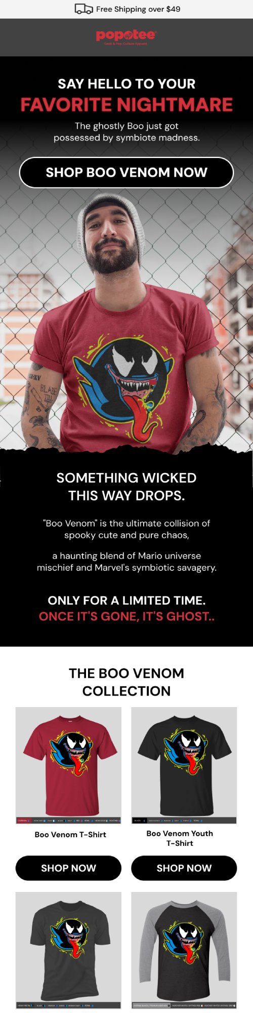 Promoting Boo Venom T-shirts