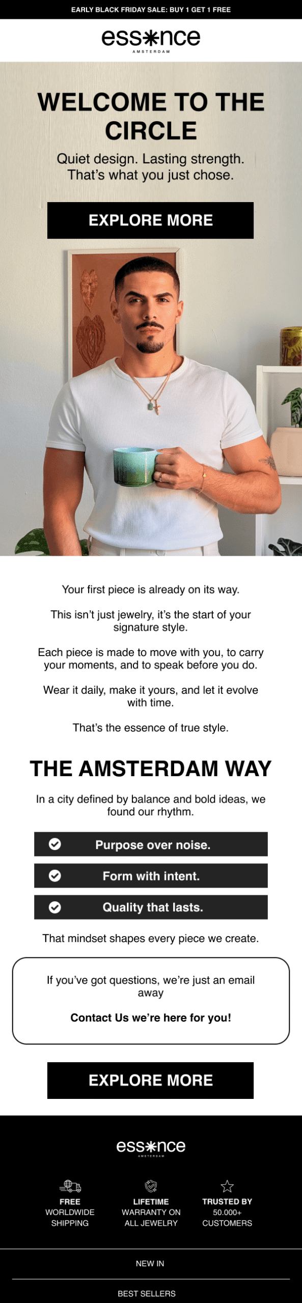 Post Purchase 1 - Customers (purchased once)- Thank You