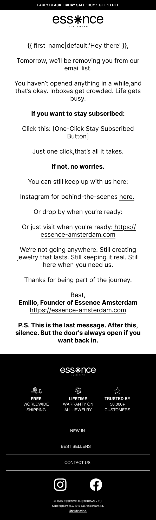 Sunset 2 - Plain text - Email 2 (Goodbye forever)