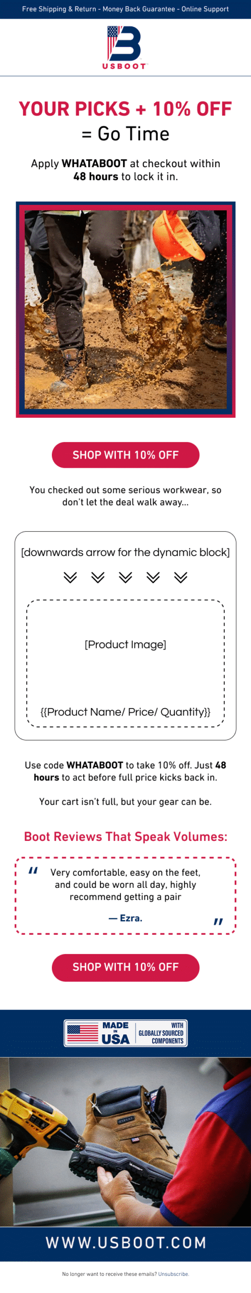 US Boot - Browse abandonment 2 with discount expiring in 48 hours
