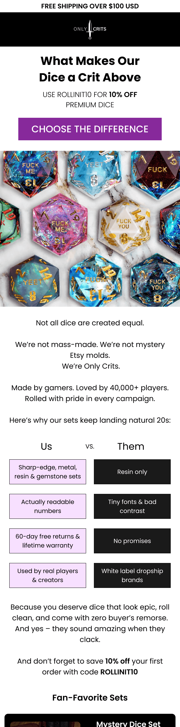 Welcome 5 USP Comparison