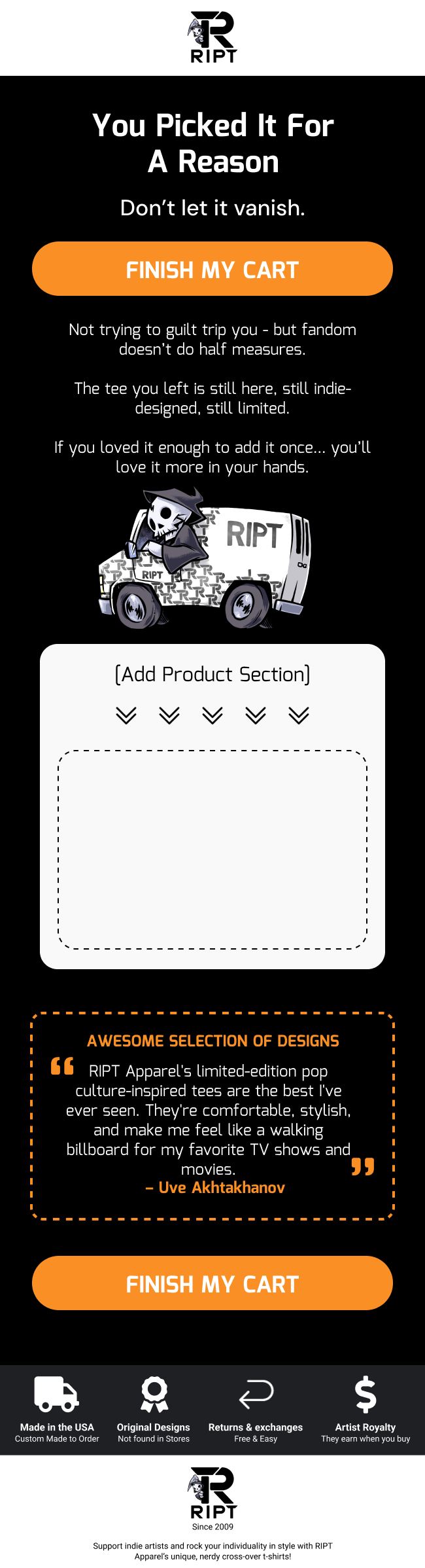 Ript Apparel - Cart Abandonment 2 - Prospects