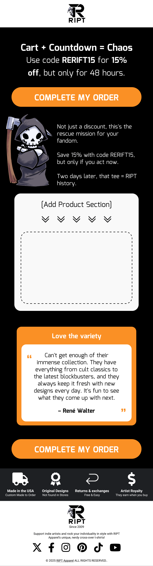 Ript Apparel - Cart Abandonment 3 - Prospects