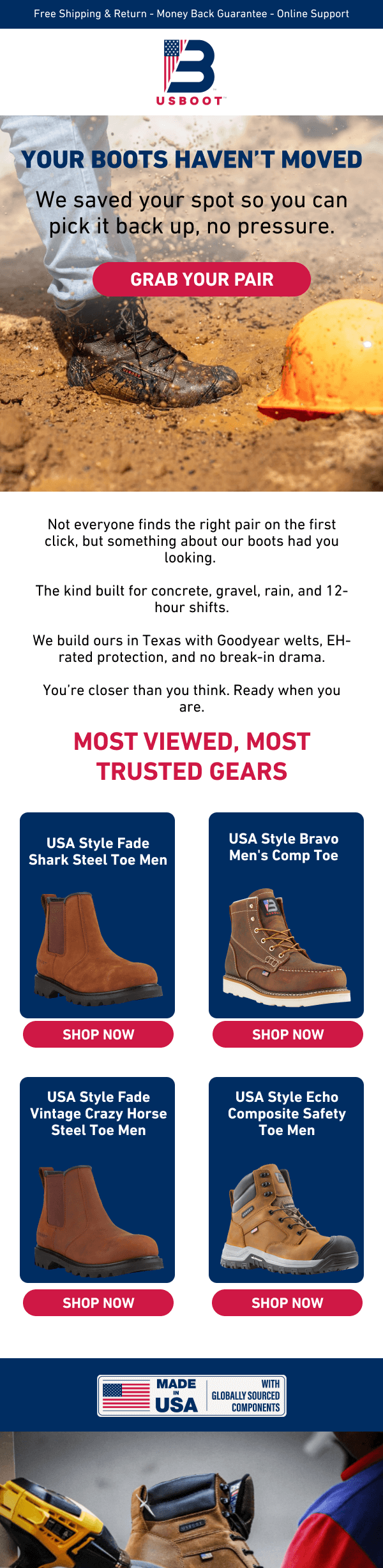 Site abandonment email