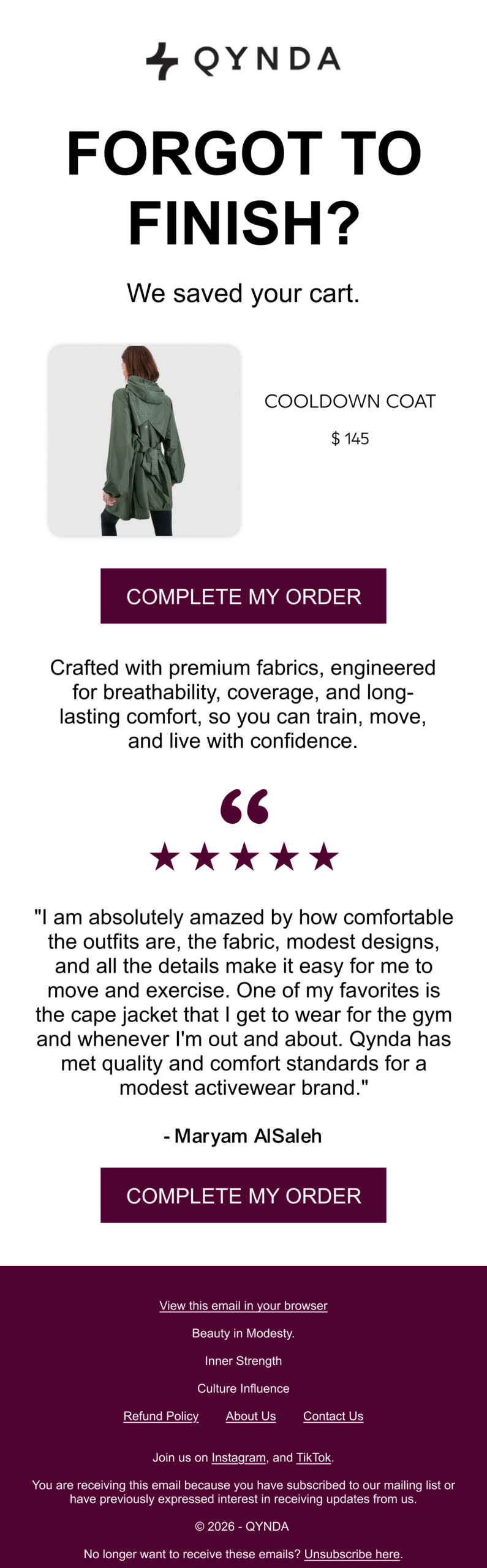 Abandoned Checkout 1 - No discount