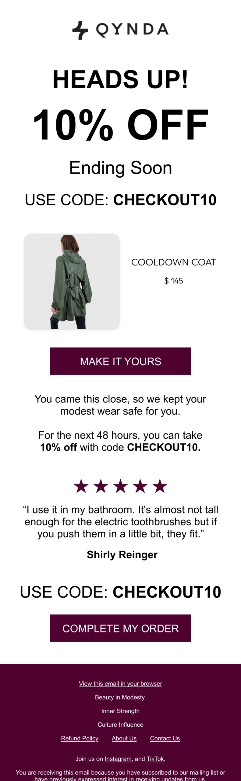 Abandoned Checkout 3 - 48 hrs discount