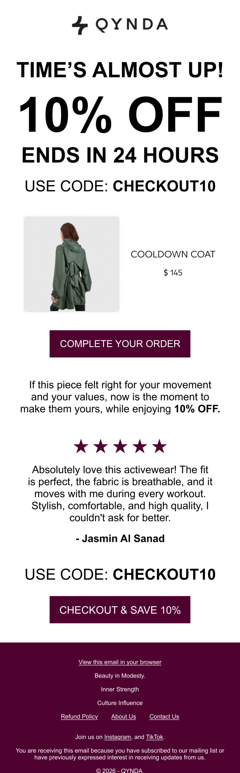 Abandoned Checkout 4 - 24 hrs left