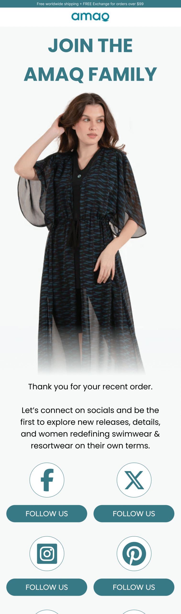 2nd time Customer - Follow us on Socials